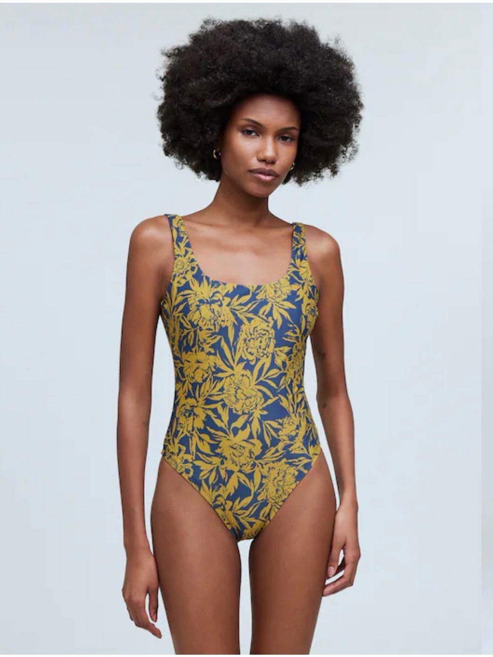 Madewell Scoop-Neck One-Piece Swimsuit in Floral